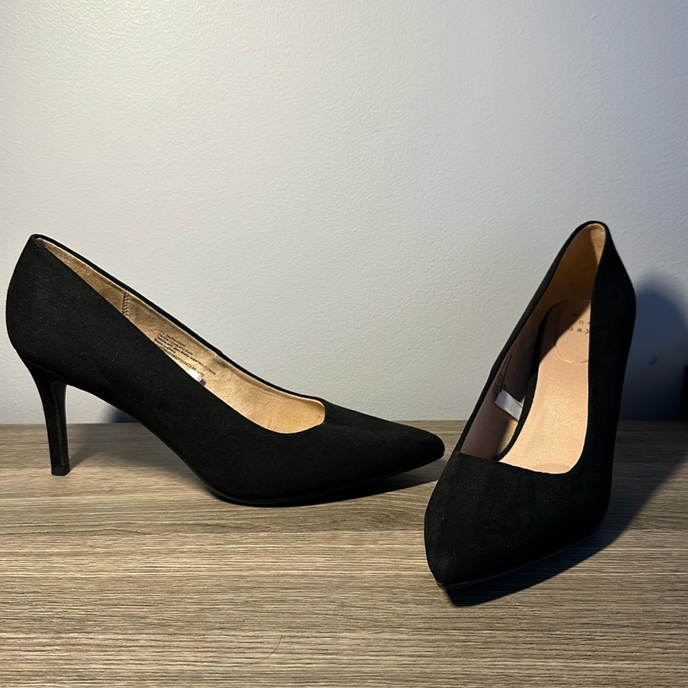 A New Day black faux suede heels
